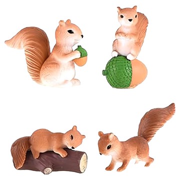 葉子小舖 松鼠4兄弟小公仔 黃色松鼠  1組