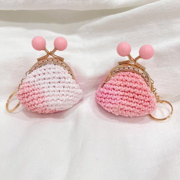 【迷你口金包】閃閃粉蜜桃-限定款 鑰匙圈/吊飾