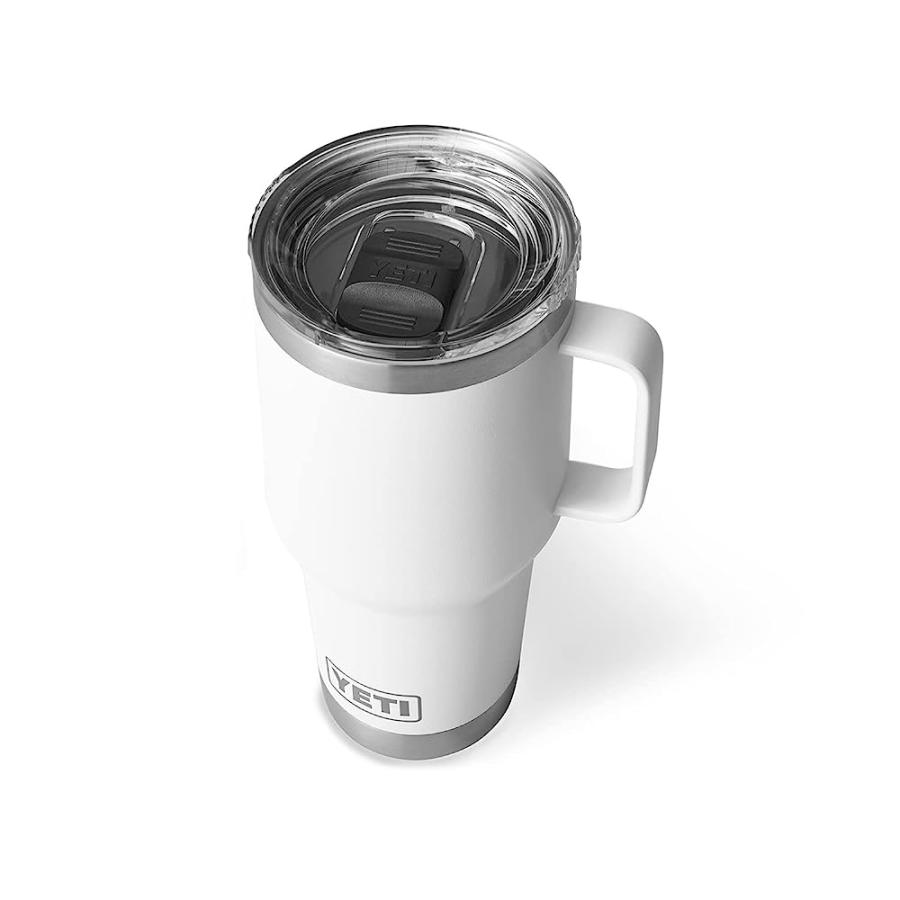 YETI RAMBLER 30 OZ TRAVEL MUG, STAINLESS STEEL, VACUUM INSULATED WITH STRONGHOLD LID, WHITE