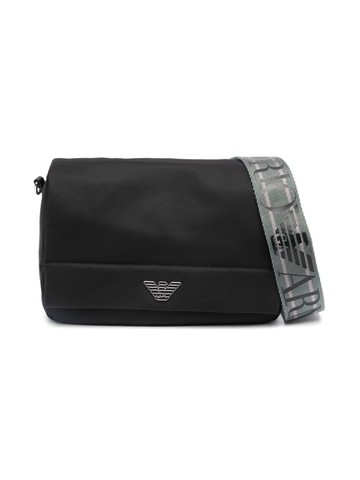 Emporio Armani - logo-plaque crossbody bag - kids - Recycled Nylon - One Size - Black