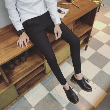 LESE小碼男褲修身S小號26碼27碼小腳休閑褲西褲緊身顯瘦矮小個子