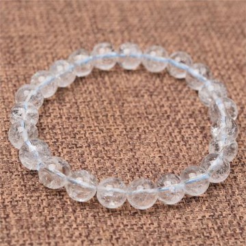 富宏珠寶 天然阿賽斯特萊白水晶單圈手鏈水晶飾品禮物手串批發