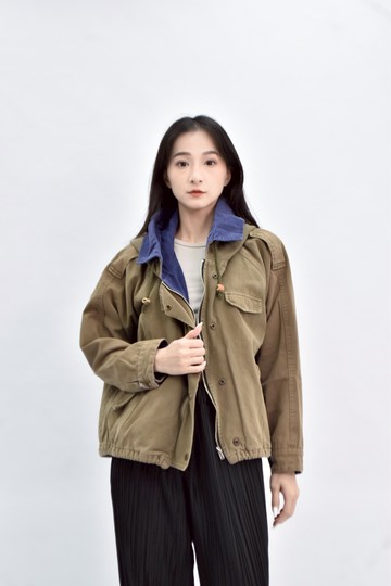 (XL) j line 韓牌連帽鋪棉綠色外套
