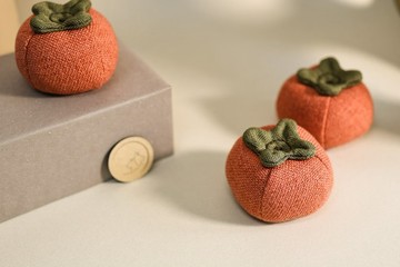 柿子 Persimmon 純手作 家飾品 吊飾 貓咪 兒童玩具 蔬果