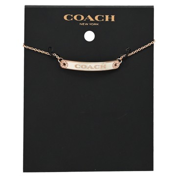 COACH 品牌LOGO水鑽鑲嵌可調式手鍊(玫瑰金-全新福利品)
