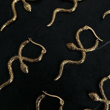 【ᴛᴏs】Snake Eat Your Love 偷心蛇 耳環 紐約風金屬飾品