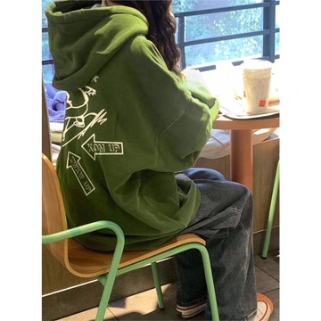 春秋連帽衛衣女2025新款寬松薄款美式復古小眾設計感外套oversize