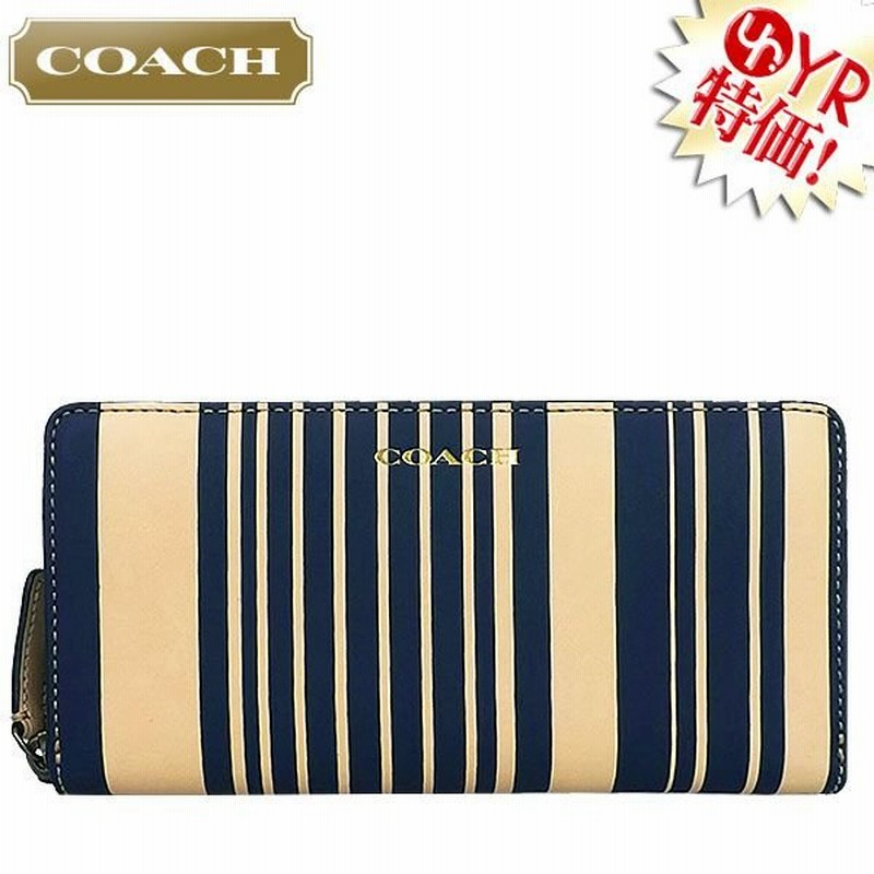 コーチ Coach 財布 長財布 F ネイビーマルチ ヘリテージ レザー ビンテージ ストライプ アコーディオン ジップ アラウンド アウトレット メンズ レディース 通販 Lineポイント最大0 5 Get Lineショッピング