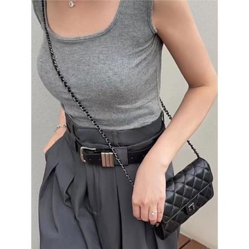 2023新款小眾真皮錢包女羊皮大容量手機包繡花菱格鏈條斜挎小包包