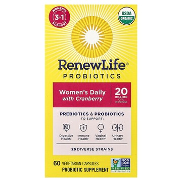 Renew Life, 女性蔓越莓日常幫助配方，60 粒素食膠囊