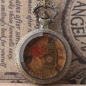 浪漫玫瑰花男女朋友禮品懷表節日禮物 鐘樓復古翻蓋石英懷表 大號