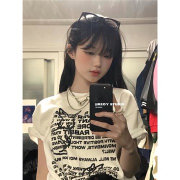 [REコンテナ] 兔女郎~韓版甜酷風可愛兔子印花純棉情侶短袖T恤