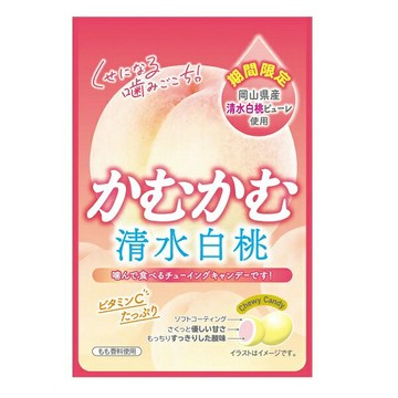 【江戶物語】 KAMU 三菱 明治產業 咖姆卡姆糖球 期間限定 清水白桃風味 軟糖 30g 水蜜桃 夾心糖 日本原裝進口