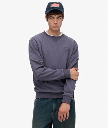 Superdry Men's Athletic Essentials Crew Sweatshirt Purple Size: M