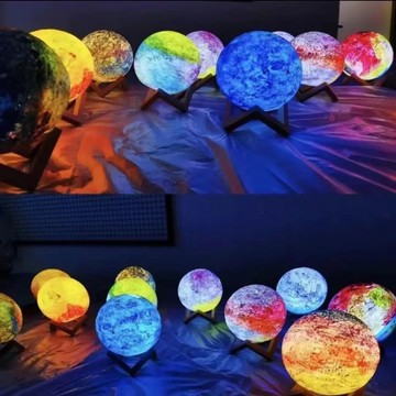 手繪星球燈 網紅月球燈  繪畫塗鴉小夜燈 手作材料包  DIY手工 畢業禮物 氛圍燈 親子活動手作 小夜燈
