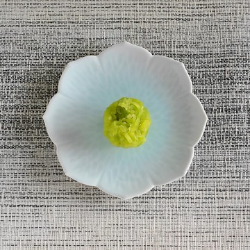 青白瓷 桔梗花型點心盤/蛋糕盤