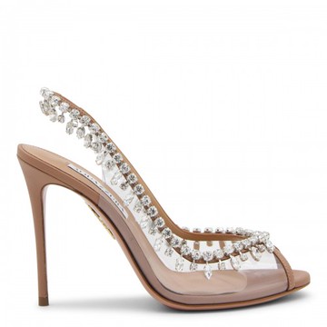 Aquazzura - Powder Pink Leather Temptation Sandals 39