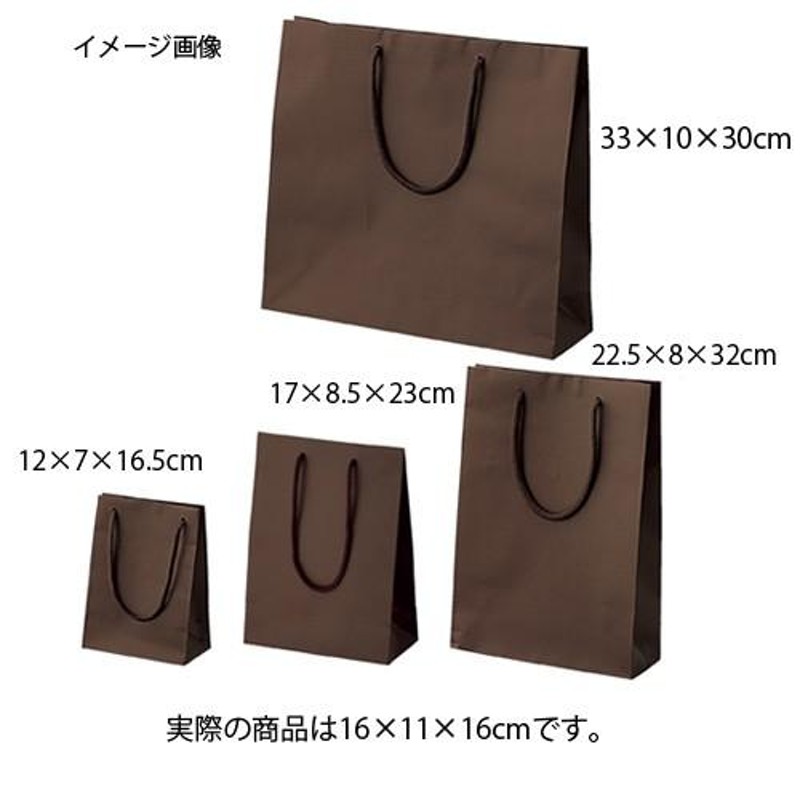 マット貼り紙袋 ブラウン 16×11×16 10枚【店舗什器 小物 ディスプレー