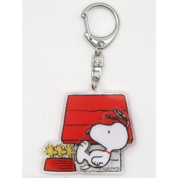 真愛日本 史努比 SNOOPY 紅屋 旋轉 壓克力吊飾 造型鑰匙扣 吊飾 鑰匙圈 掛飾 鑰匙扣