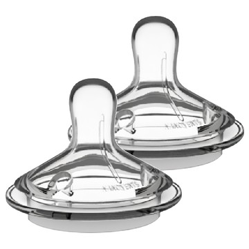 nanobebe 母感超柔軟矽膠奶嘴 慢流速(S) BPA Free  0歲以上  2個