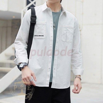 メンズ 長袖シャツ 白シャツ ボタンシャツ トップス お兄系シャツ かっこいいシャツ シャツ カジュアルシャツ ポケ付き 春秋 新作 通販 Lineポイント最大get Lineショッピング