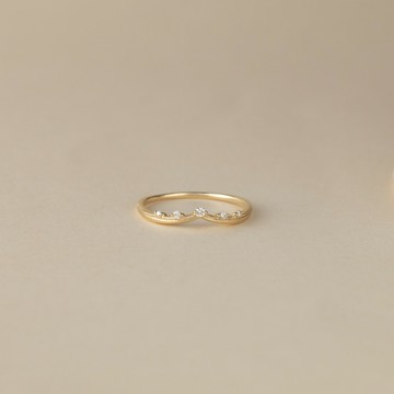 【 ARTE WHITE 】K10 溫莎領鑽石排列戒指