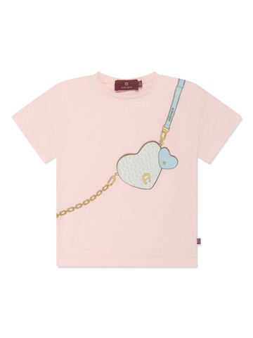Aigner Kids - bag-print T-shirt - kids - Cotton/Elastane - 36 mth - Pink