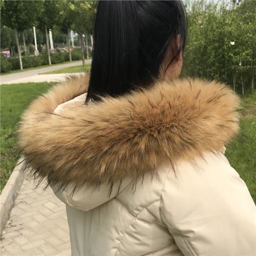 毛領單買超大仿貉子毛羽絨服毛領子通用毛毛領女毛領單賣