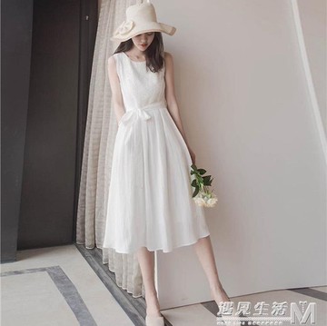 長裙法式茶歇裙設計感小眾梗桔初戀森系洋裝子女夏季年新款