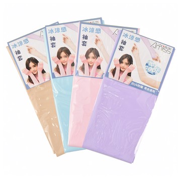 Life+ MIT超彈力冰絲涼感防曬袖套4件組  1套  成人尺寸  膚色 + 夢幻紫 + 海沫藍 + 櫻花粉