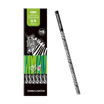 雄獅SIMBALION圓桿塗頭鉛筆/斑馬/1128-HB/12支