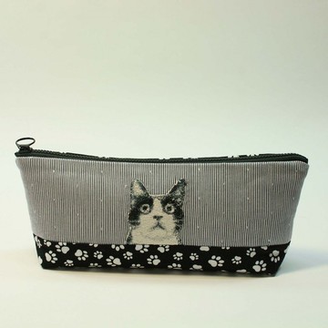刺繡 筆袋16-黑白貓