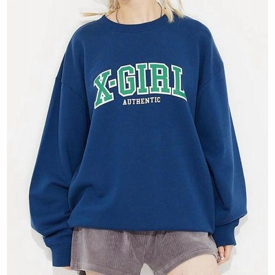 エックスガール X-GIRL COLLEGE LOGO CREW SWEAT TOP カレッジ
