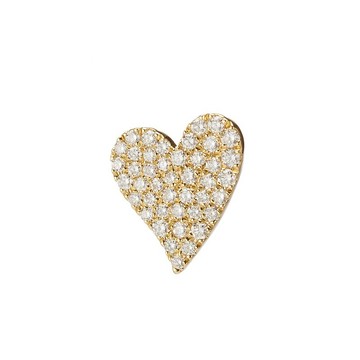 18K Love You 愛心鑽石耳針 - 單耳