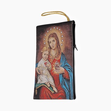 無原罪聖心與耶穌聖嬰大號玫瑰念珠袋 23*15 cm 掛毯編織 1781631