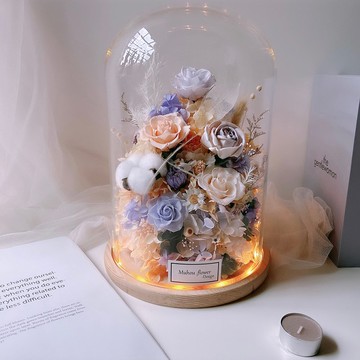 玻璃永生花 開幕禮 入新居禮 客製化刻字 客製化禮物 情人節禮盒