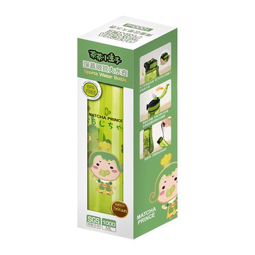 GOZENBO 御膳坊 Tritan 彈蓋吸管大水壺 1000ml  茶茶小王子 綠色  1L  1個