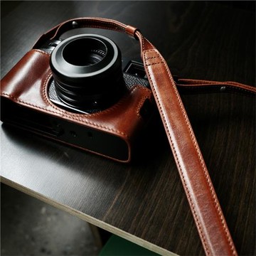 cam-in 真皮復古文藝相機背帶適用富士x100/徠卡m系列相機肩帶