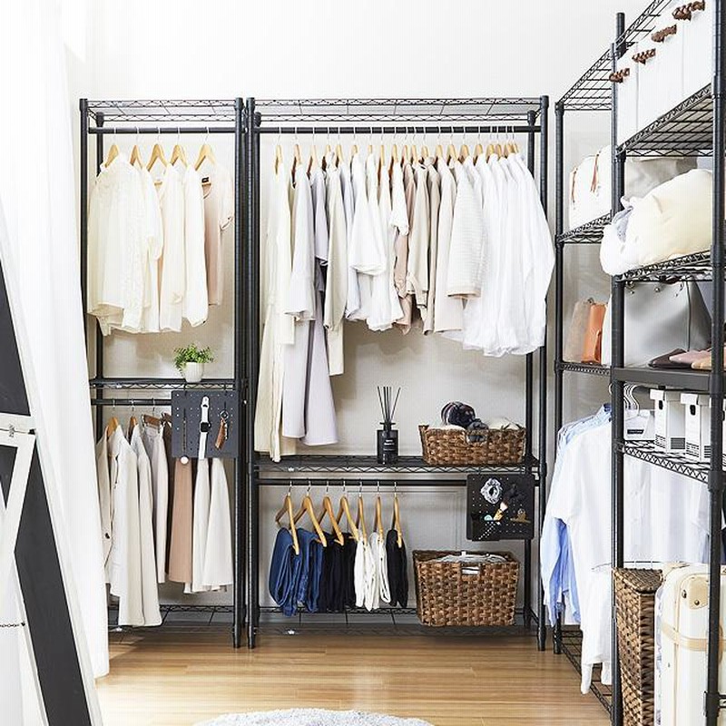 ばやし】Luminous NOIR 引き出しバスケット付ハンガーラック