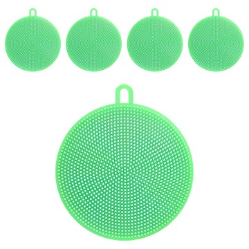 廚房碗盤清潔刷 綠色矽膠刷  1入