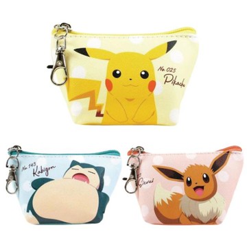 小禮堂 寶可夢 皮革三角零錢包附鎖圈