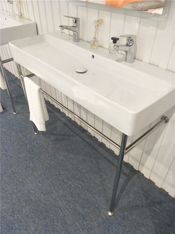 蝶陶衛浴落地不銹鋼支架陶瓷盆定制雙腿四腿黑色白色銀色支架掛盆