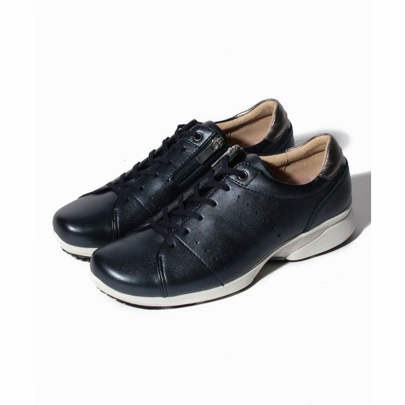 Asics レザーローカットスニーカー レディース ネイビー 通販 Lineポイント最大get Lineショッピング