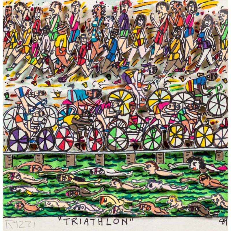 ジェームス・リジィ『TRIATHALON』3Dシルクスクリーン 版画 本人 鉛筆