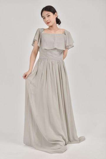 雪紡綠色綁帶洋裝