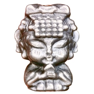 慈悲護身 天然銀曜媽祖擺件  銀色  1個  小(4.5 x 3.5cm)