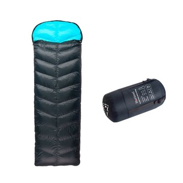 【Horizon天際線ｘQtace聯名款】 MIT Outdoor黑潮羽絨睡袋 600g 黑藍色