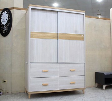 【歐風別館】富村4.5尺白梧桐色四抽衣櫃【基隆至台中免運費】