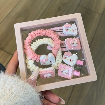 ✨臺灣出貨✨新款甜美牙齒ktiiy髮夾發繩件套少女高顏值禮盒女友閨蜜禮物頭飾