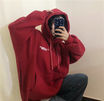 衛衣新款女秋冬cec套頭慵懶風加絨加厚連帽寬松mschf原宿潮